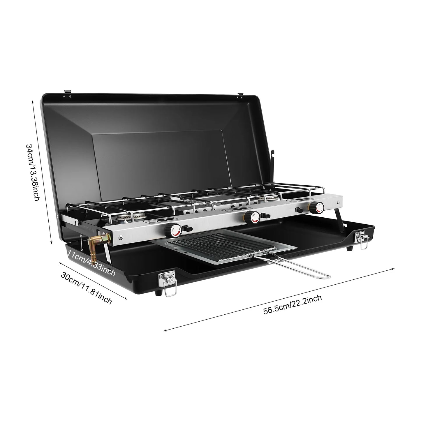 3 Burner Portable Camping Stove Propane Butane Outdoor Grill