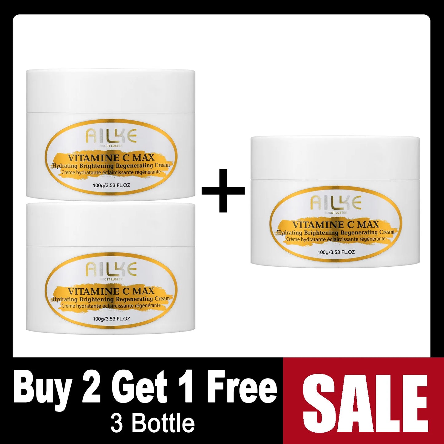 AILKE Vitamin C Brightening Body Lotion Anti Wrinkle Hyaluronic Acid