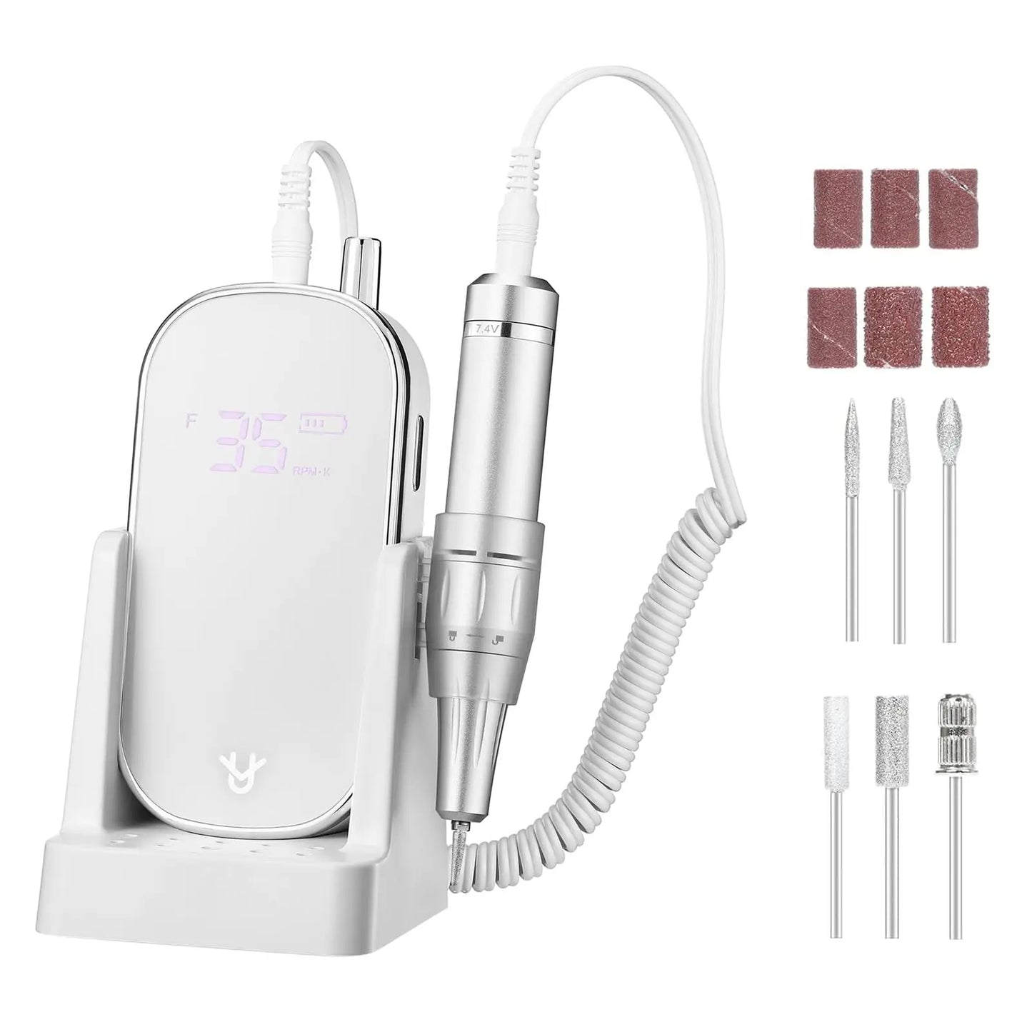 Professional Electric Nail Drill 35000 RPM Cordless Rechargeable Nail File