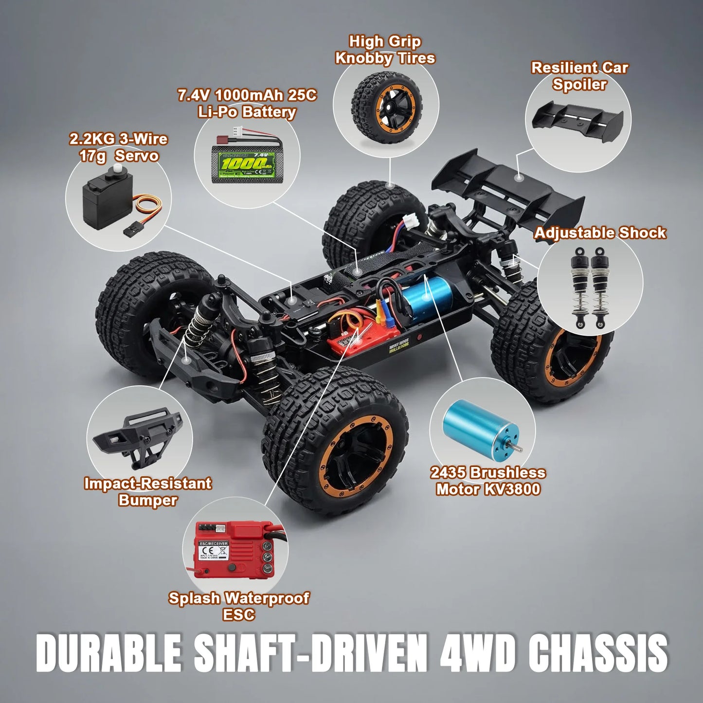 HAIBOXING 16890A Brushless 4WD Off Road RC Truck Top Speed 48kmh
