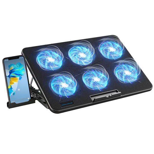 Coolcold Laptop Cooling Pad Six Quiet Fans And Adjustable Height