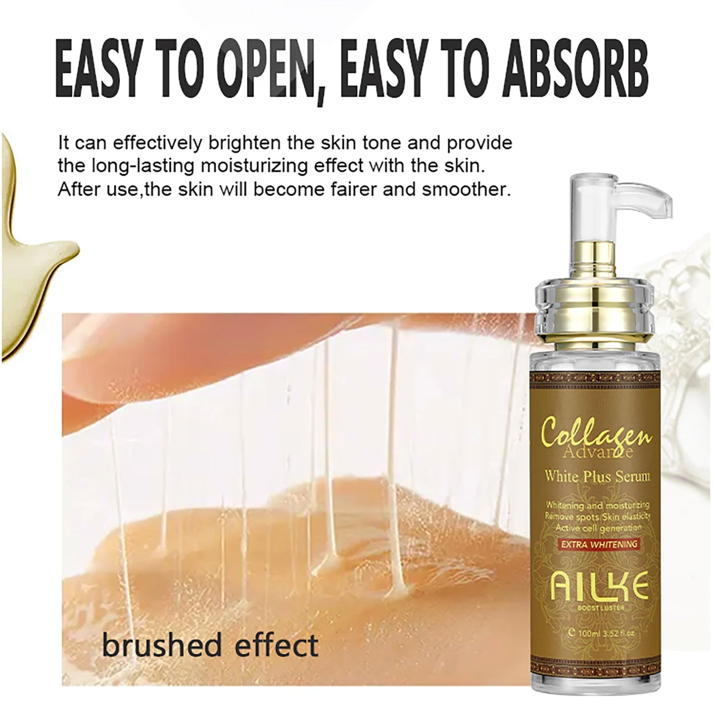 AILKE Skin Whitening Face Serum With Organic Collagen And Moisturizing