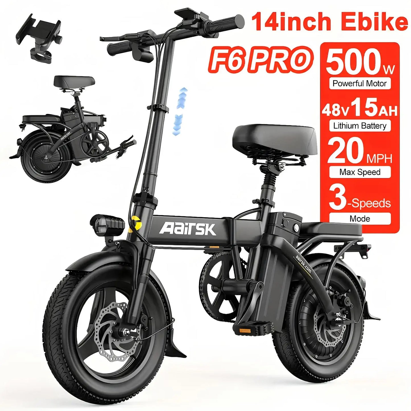 EOEOTWO Electric Bike for Adults 1500W Peak Motor 34MPH Aluminum