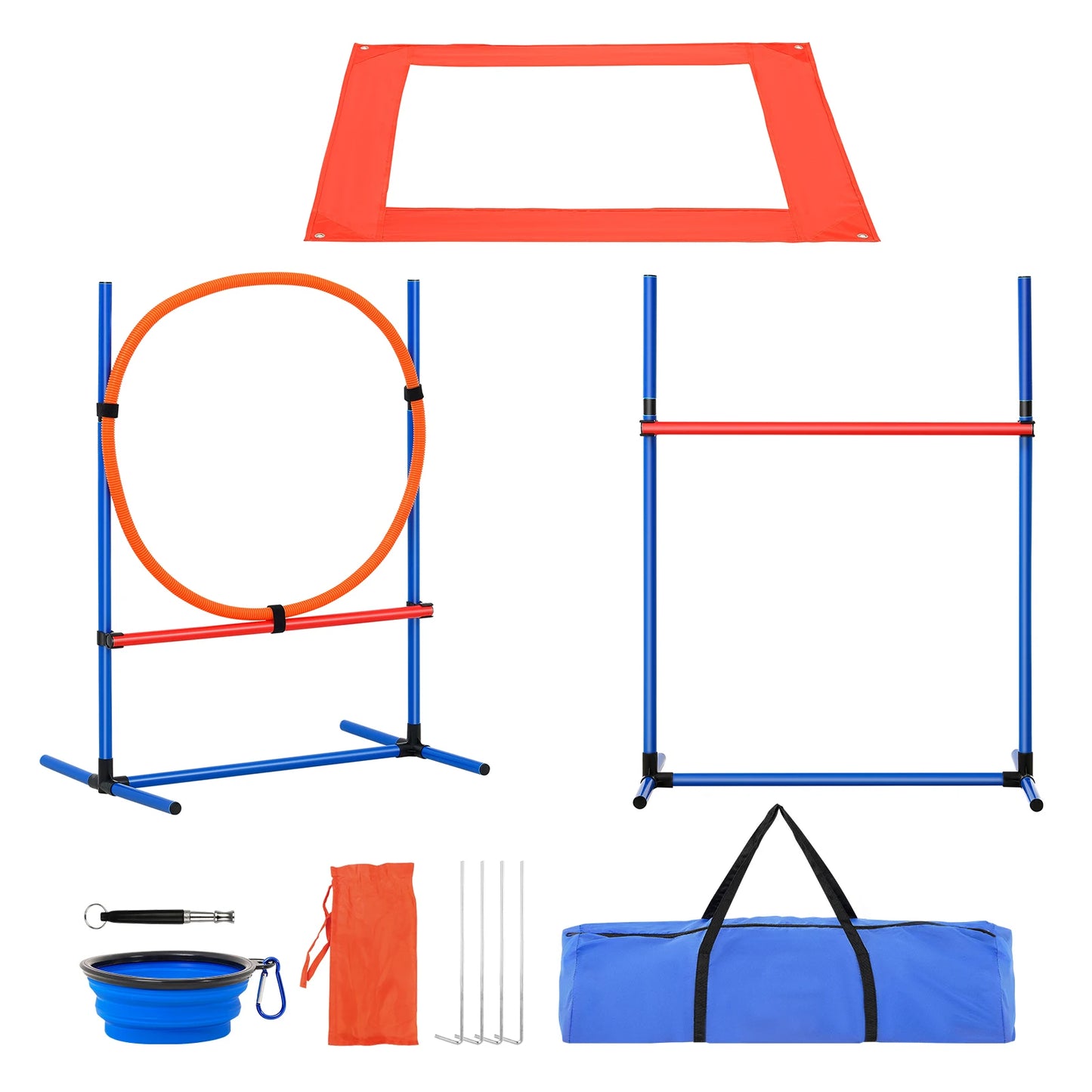 SucceBuy Dog Agility Training Equipment 4 Piece Set With Hurdles