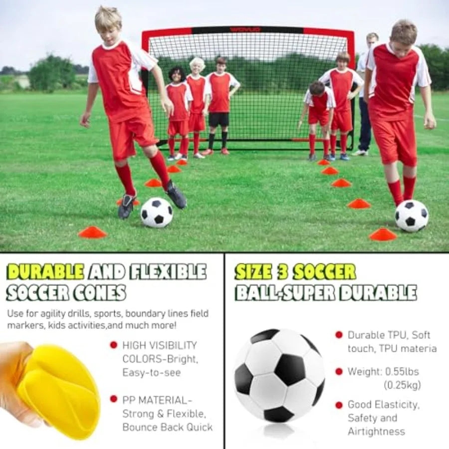 Backyard Soccer Goals Set Of 2 Portable Training Equipment