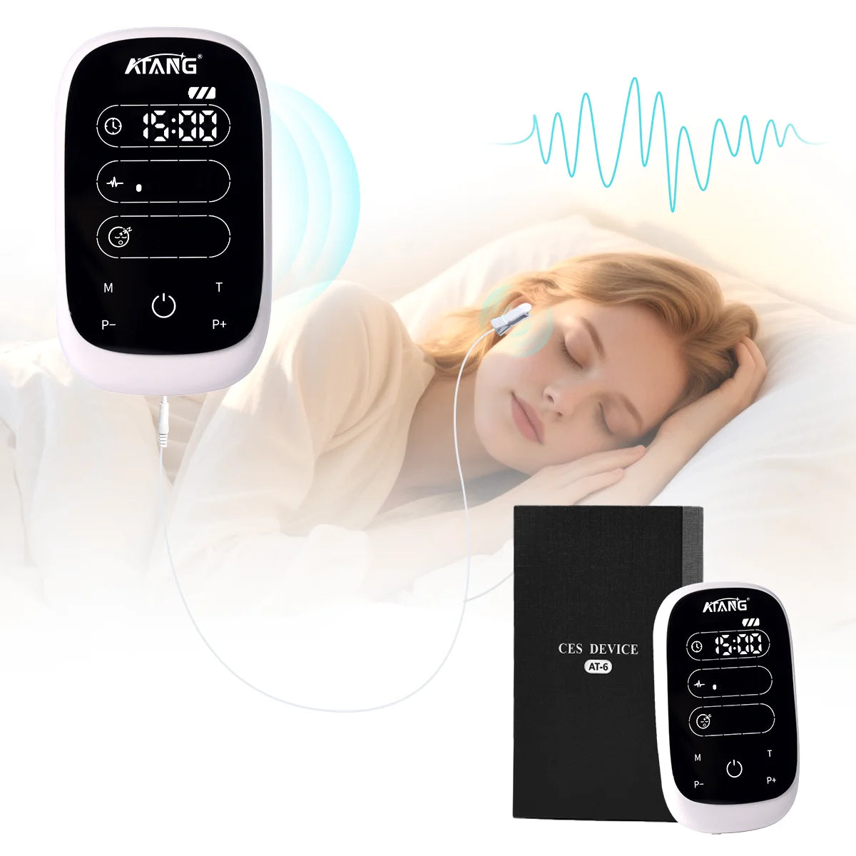 Atang Ces Device Brain Electronic Therapy Stimulation Ear Clip Insomnia