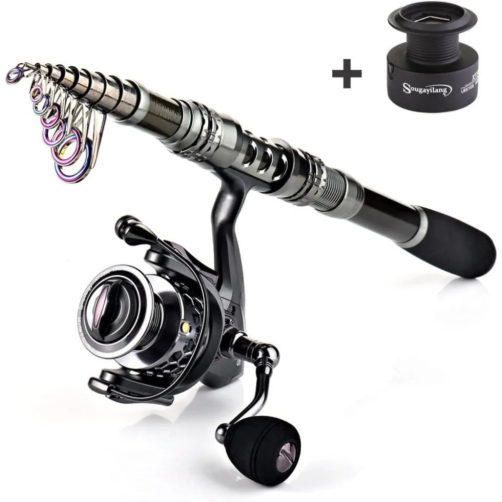Sougayilang Telescopic Fishing Rod Reel Combo With Spinning Reel
