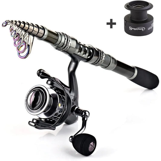 Sougayilang Telescopic Fishing Rod Reel Combo With Spinning Reel