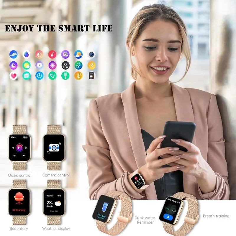 INNOFOVO AI Voice Smart Watch for Women Android and iPhone