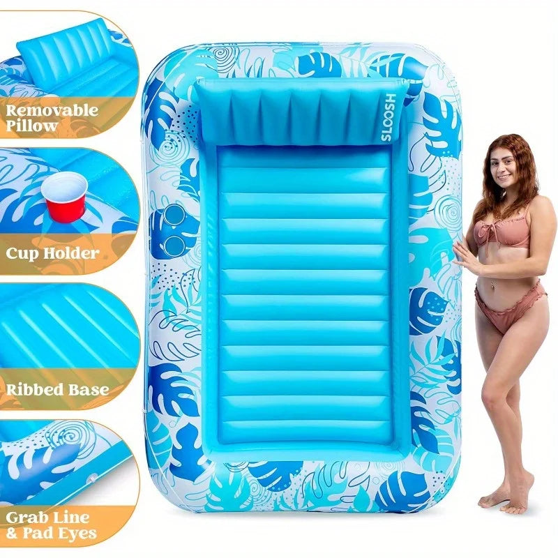 Joyfy 4 In 1 Suntan Pool Float With Pillow And Drink Holders