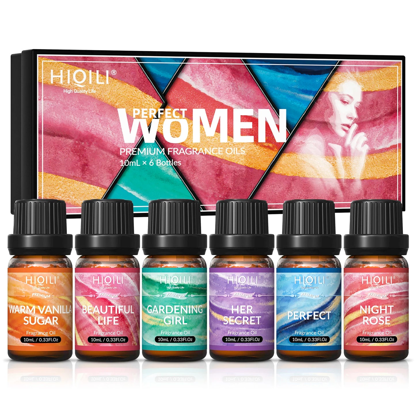 HIQILI Fragrance Oil Set 6 x 10mL Pure Perfume Oils for Diffuser