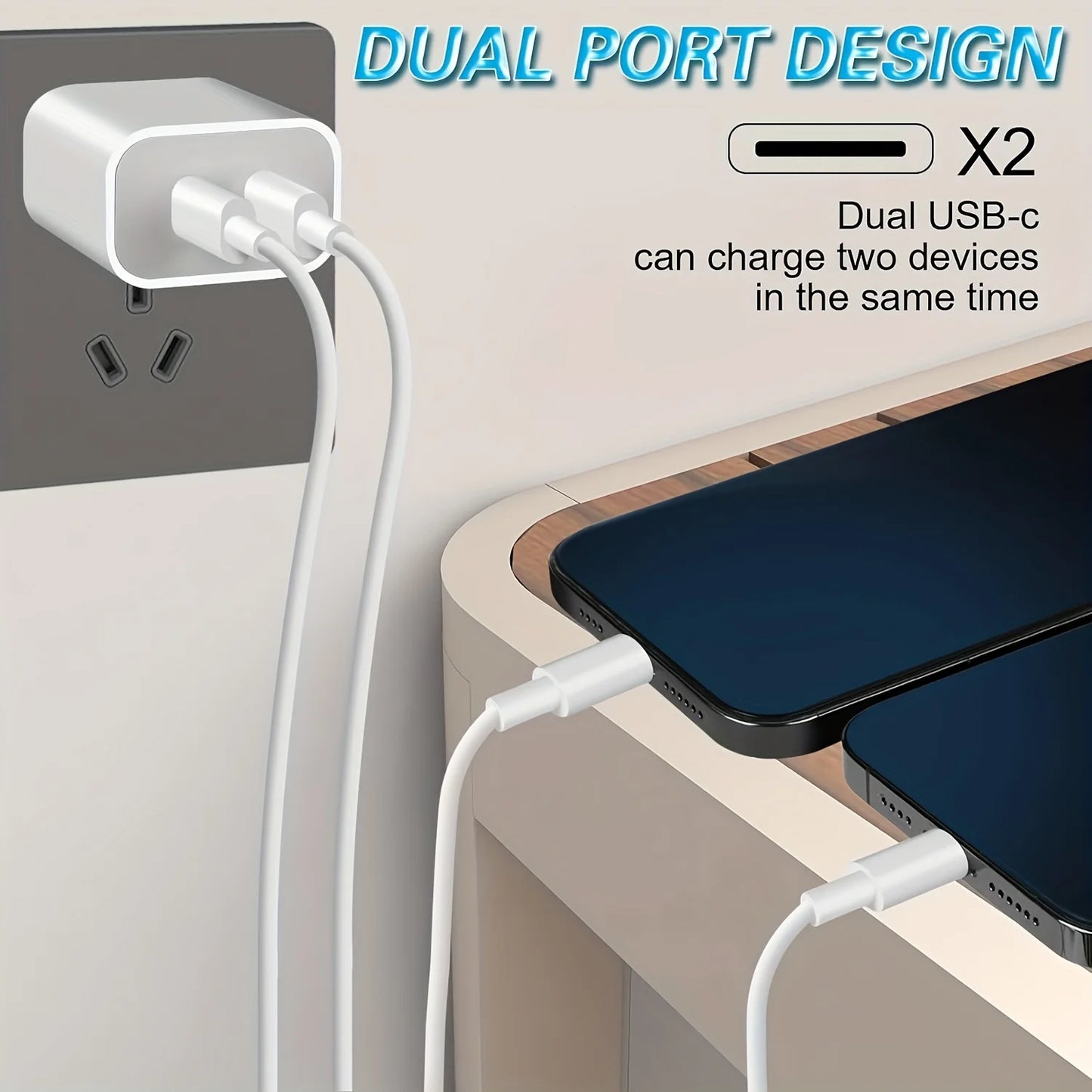 SANPRIO 20W Dual USB Type C Charger IPhone 15 ProMax