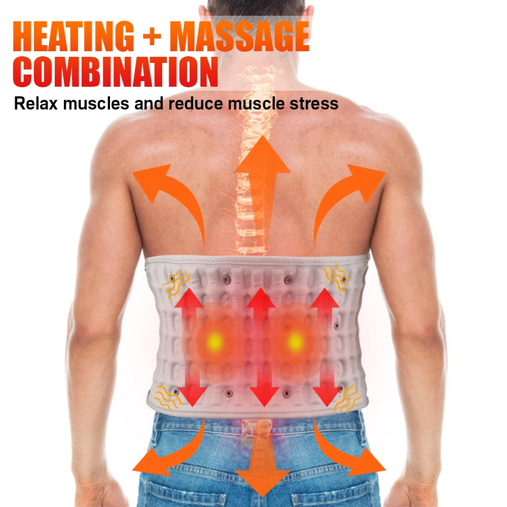 Hailicare Back Heating Support Belt Airbag Heating Waist Brace Massage