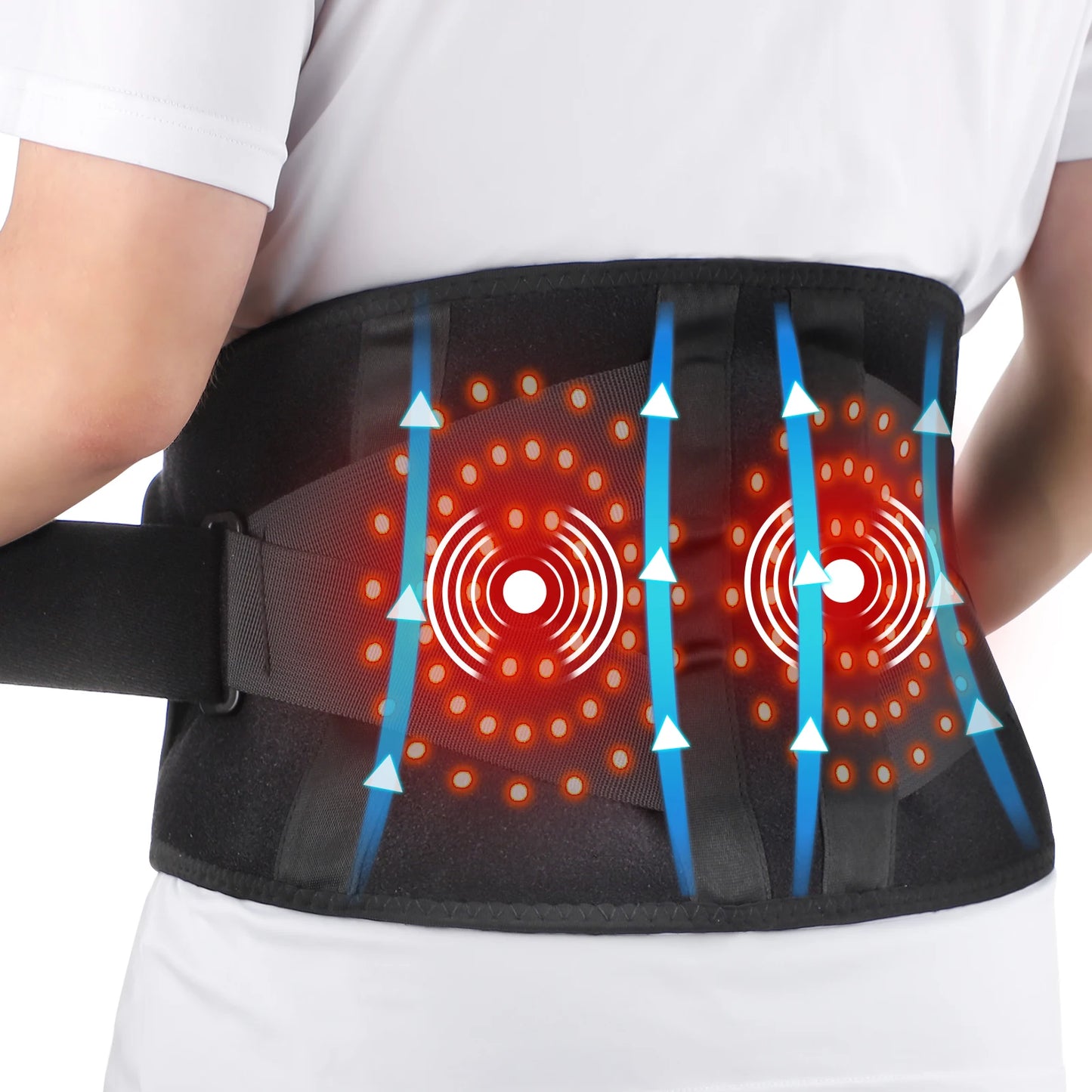 PASTSKY Heated Vibration Massager Belt For Waist And Back