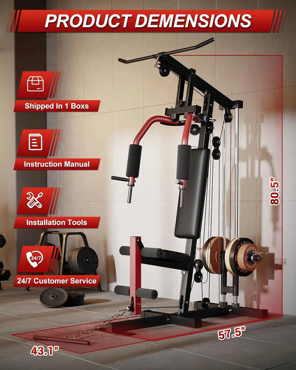 HiMISS All In One Home Gym Machine For Full Body Strength Training