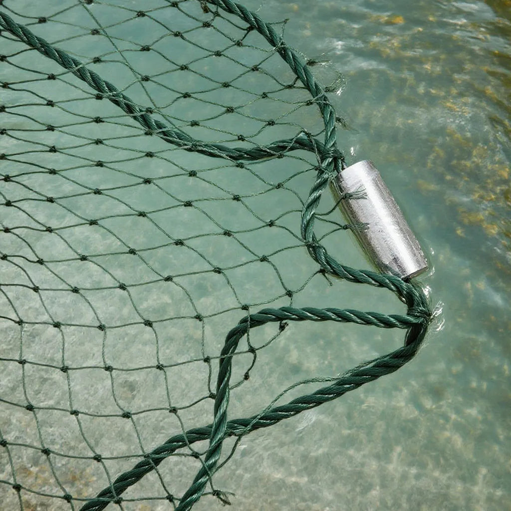 Bymaocar 20M Fishing Drag Net With Iron Sinkers Green Polyethylene Seining Net