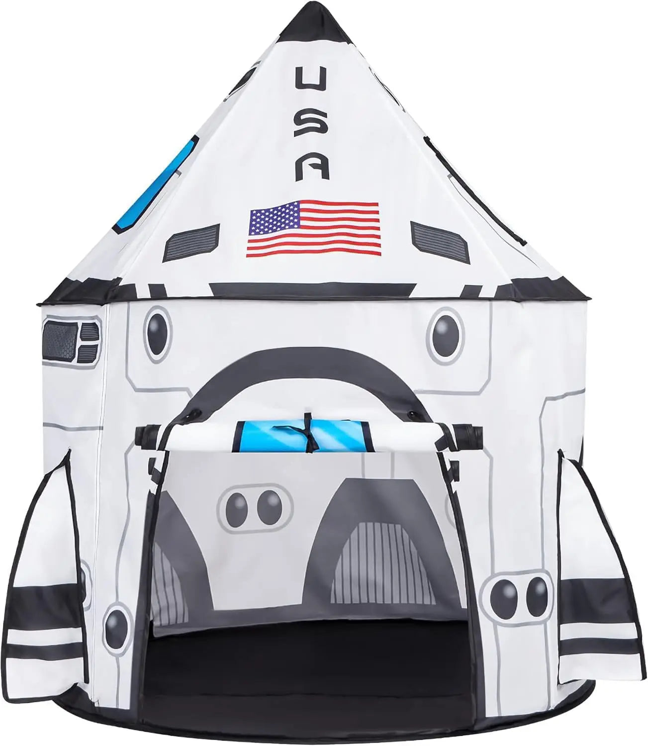 Joyfy Rocket Ship Pop Up Play Tent Set With Tunnel 3 Piece For Kids