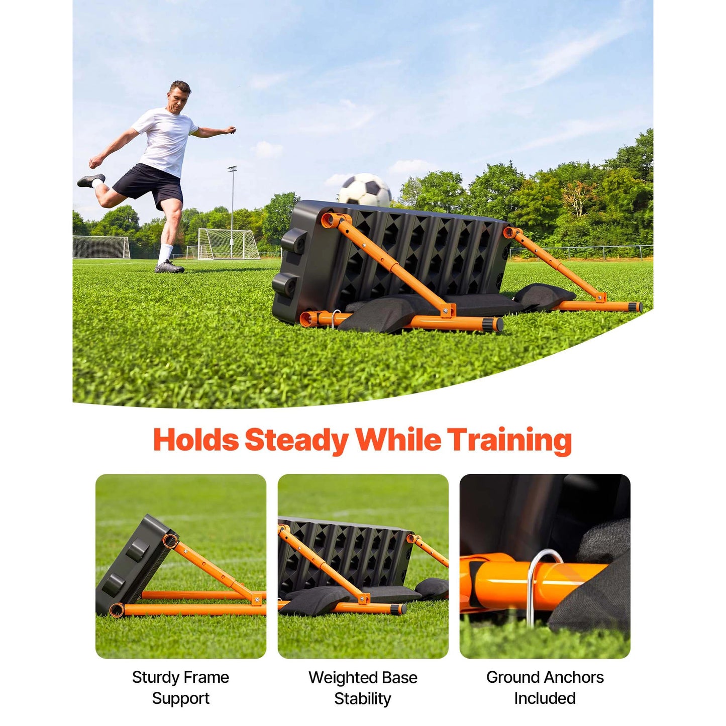 SucceBuy Soccer Rebounder Board Trainer With Three Adjustable Angles