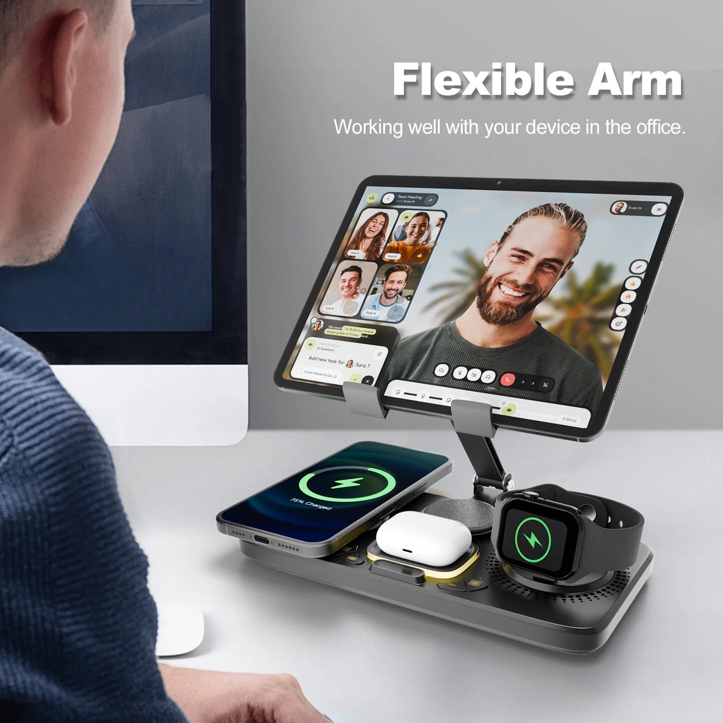 7 In 1 Wireless Charger Station IPhone IPad Watch AirPods