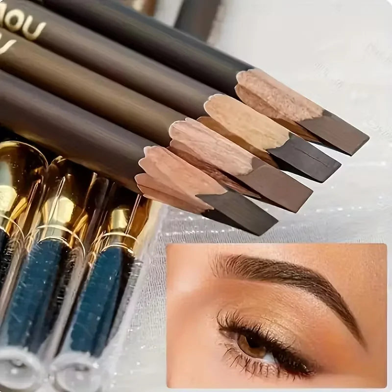 Waterproof Eyebrow Pencils 4 Pack Dual Ended With Spoolie Brush