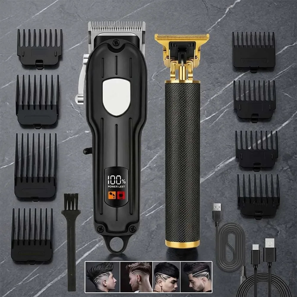 SHUYU Cordless Hair Clipper Kit With LED Display And Trimmer
