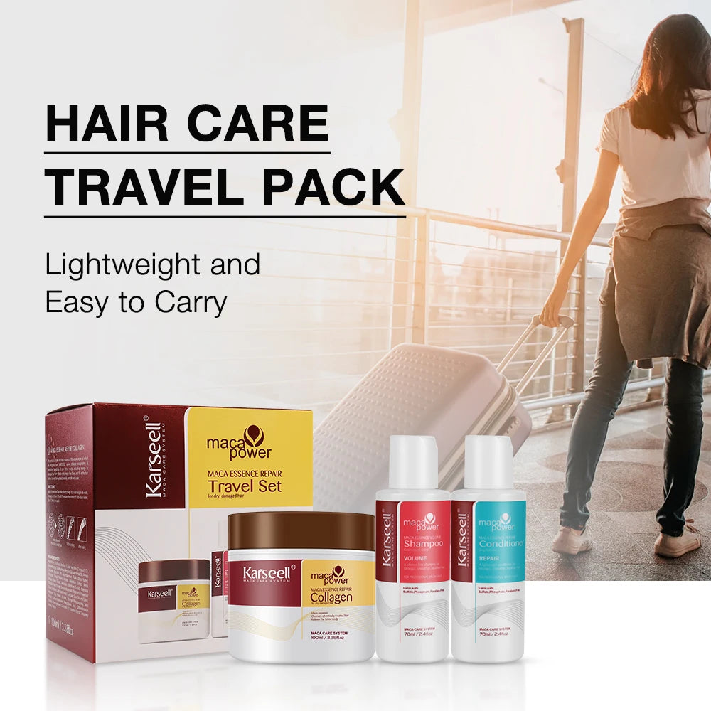 Karseell Hair Mask Shampoo And Conditioner Travel Set Collagen Repair