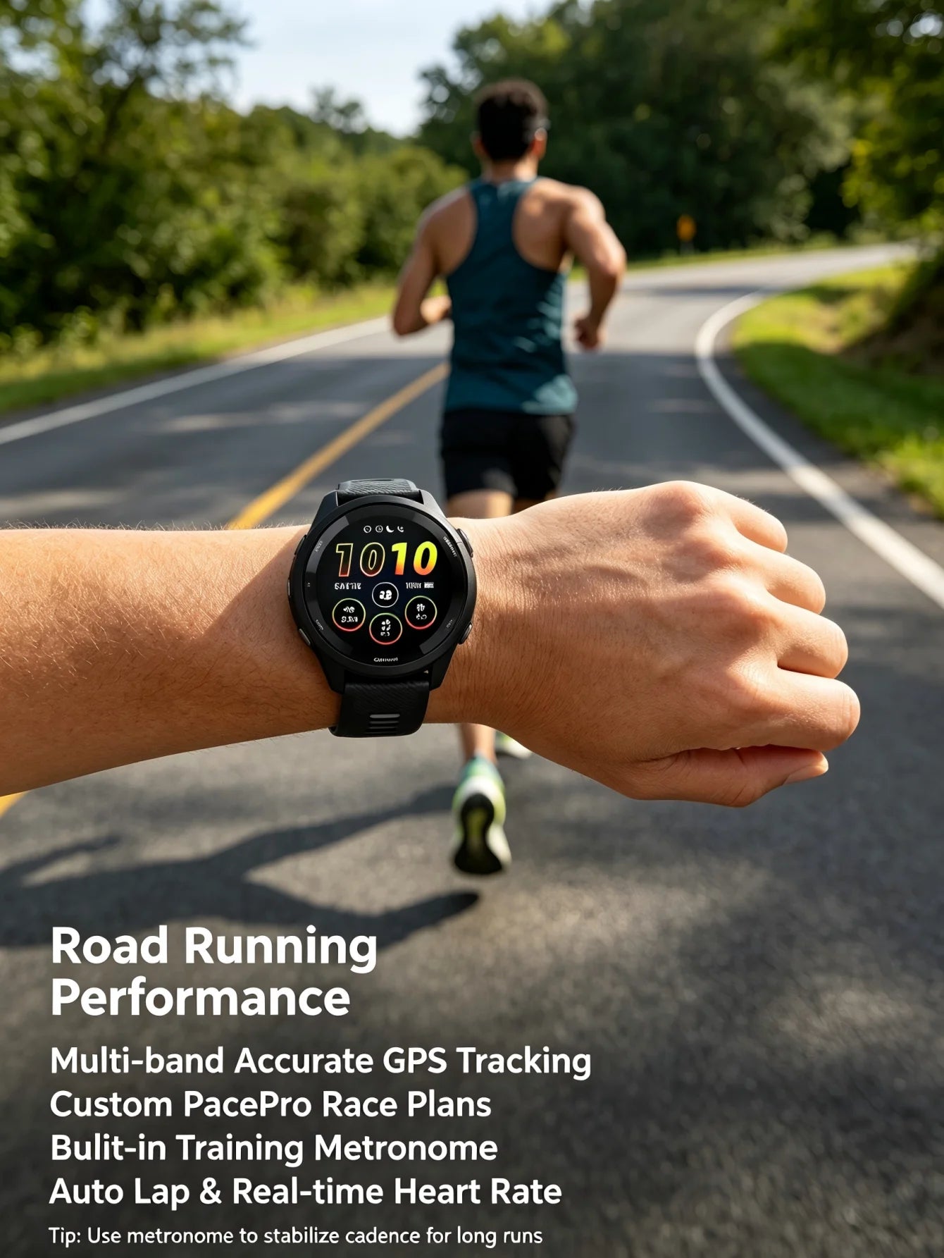 Garmin Forerunner 265 GPS Running Smartwatch With Multi Band Heart Rate