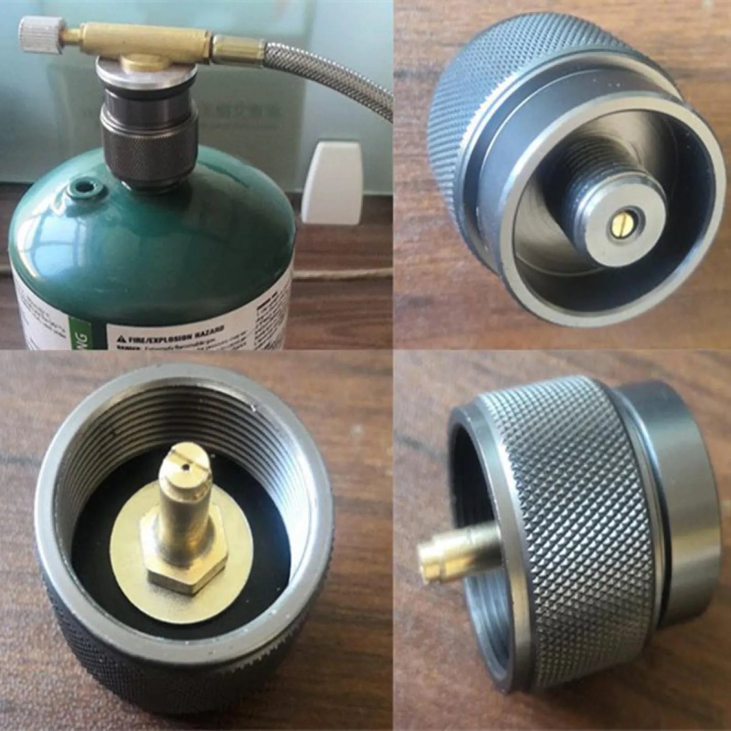 Portable Propane Adapter For Flat Gas Tank Grill Fuel Converter