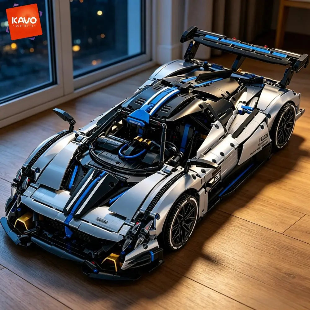 KAVOWORLD Super Sports Car Building Blocks Mechanical Model Kit