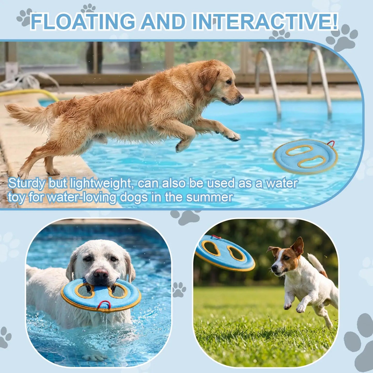 Floating Frisbee Dog Toy Bite Resistant Oxford Fabric Outdoor