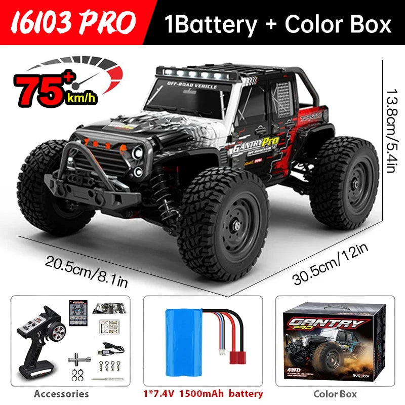 WLtoys 16101 Pro 4WD RC Car With LED Lights And Remote