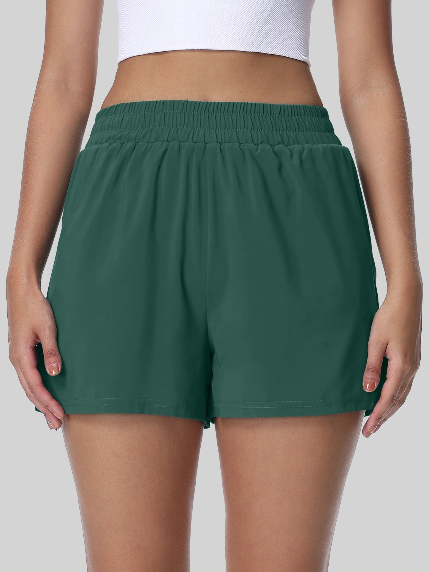 Womens Split Sports Shorts With Liner For Running Fitness Yoga