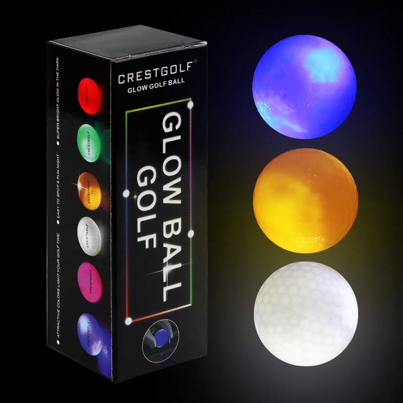 Crestgolf Logo Night Glow LED Golf Ball Pack With Logo