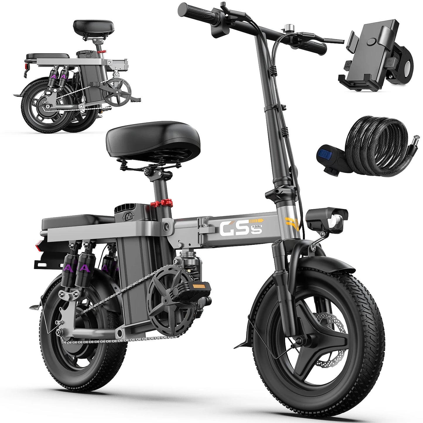 UPlee GS5 Folding Electric Bike 48V 15Ah 740W 20 MPH