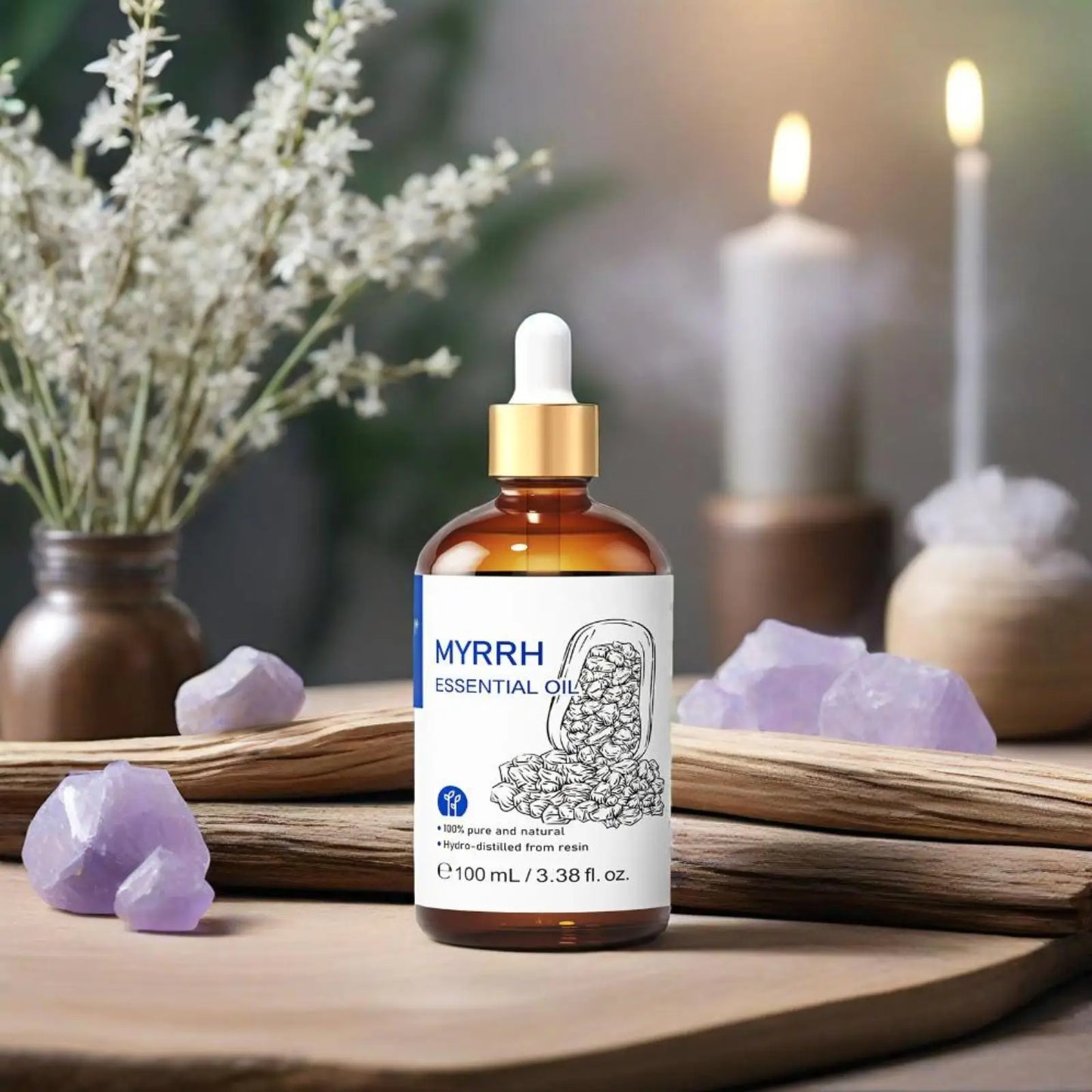 HIQILI Natural Essential Oil Blend Frankincense Lemon Tea Tree Lavender