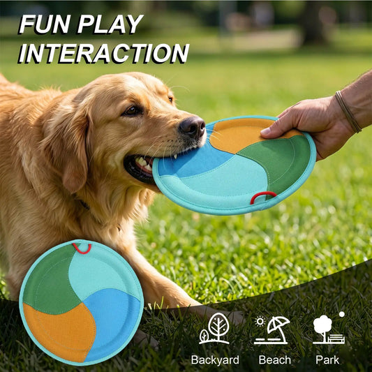 Nylon Dog Frisbee Flying Disc Toy For Fetching Outdoor Play