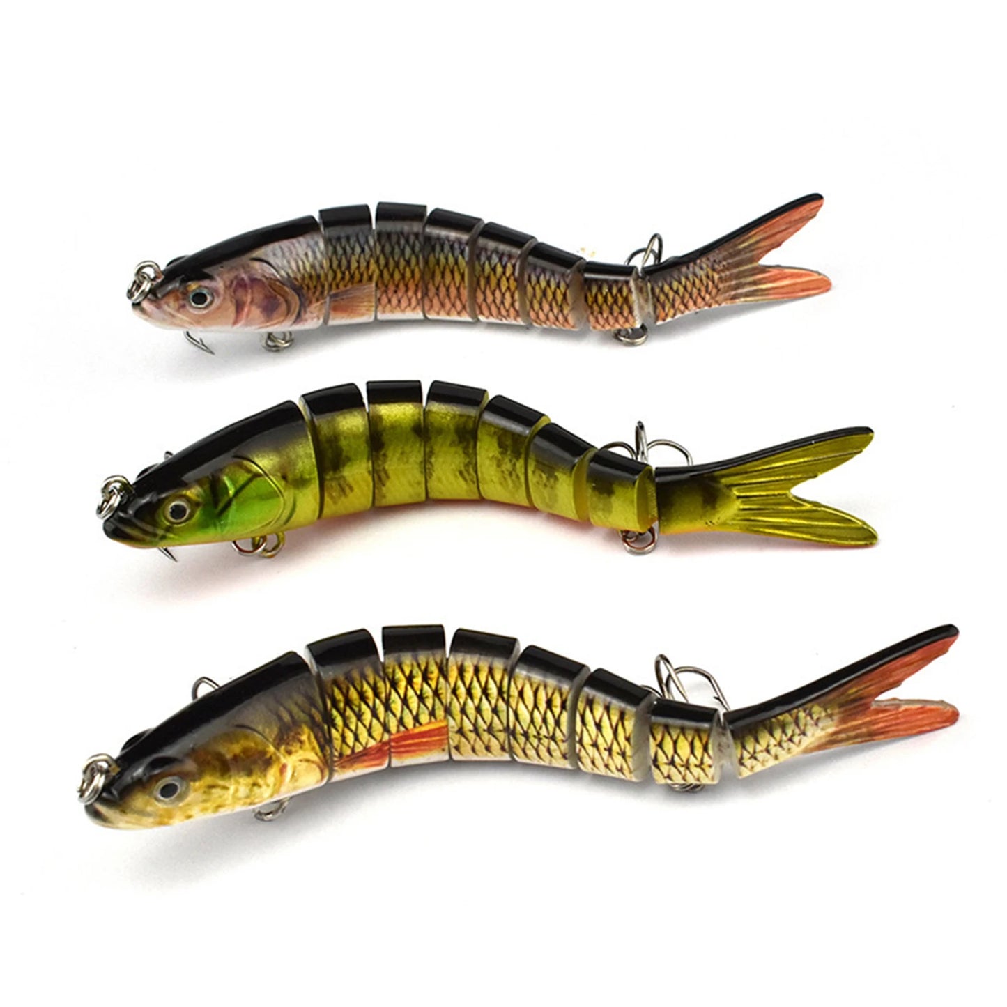 Three Piece Jointed Swimbait Lure Set For Bass And Saltwater