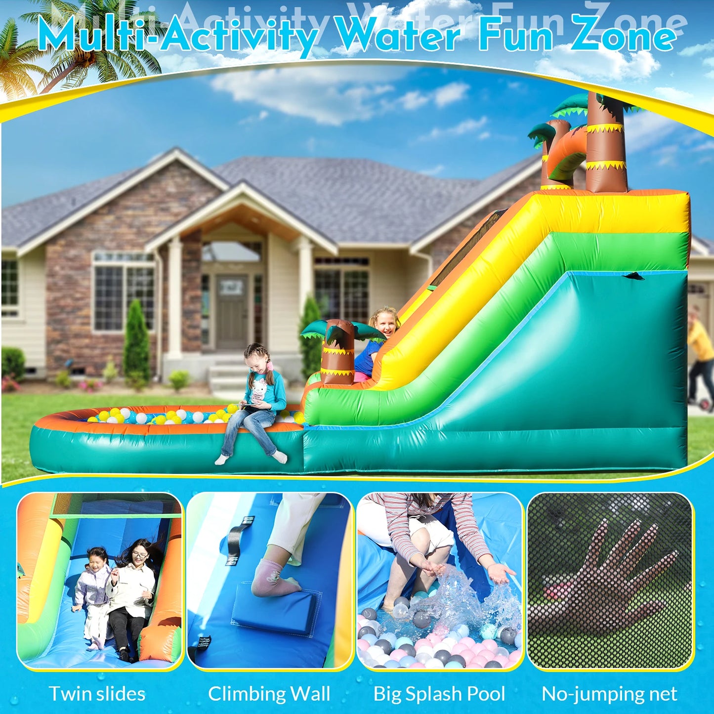 King Inflatable Commercial PVC Water Slide With Blower