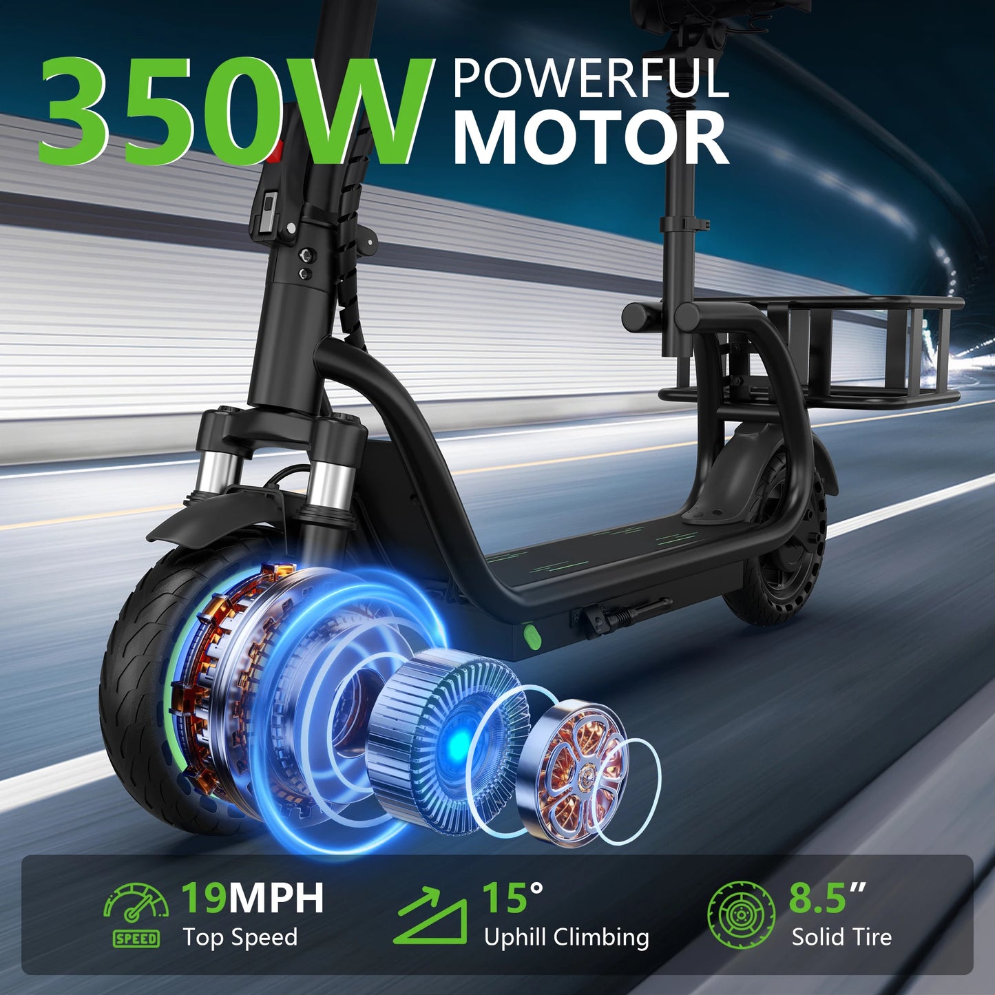 MAXSHOT Electric Scooter With Seat 15 Mile Range 19 MPH
