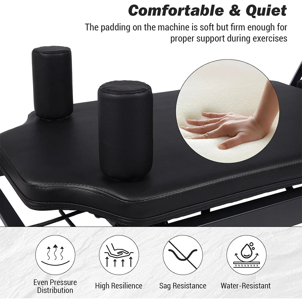 HiMISS Foldable Reformer Pilates Machine With Adjustable Resistance And Springs