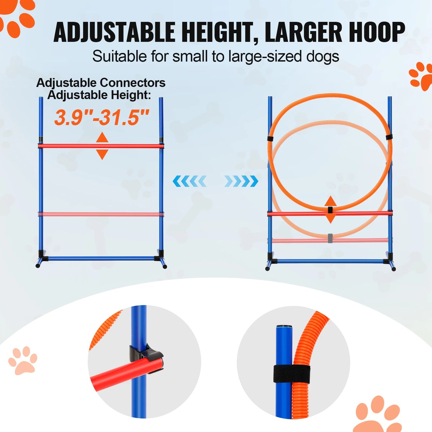 SucceBuy Dog Agility Training Equipment 4 Piece Set With Hurdles