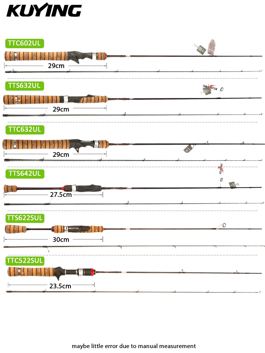 Kuying Teton Spinning Casting Rod BFS Carbon 0.8 to 8g 1 to 8lb