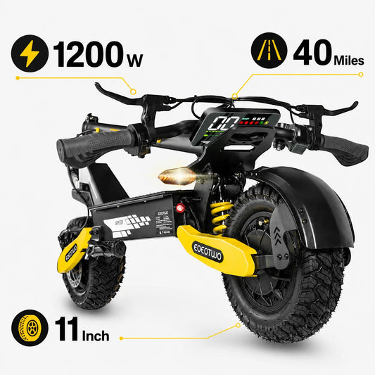 EOEOTWO 1200W Off Road Electric Scooter For Adults 48V Foldable
