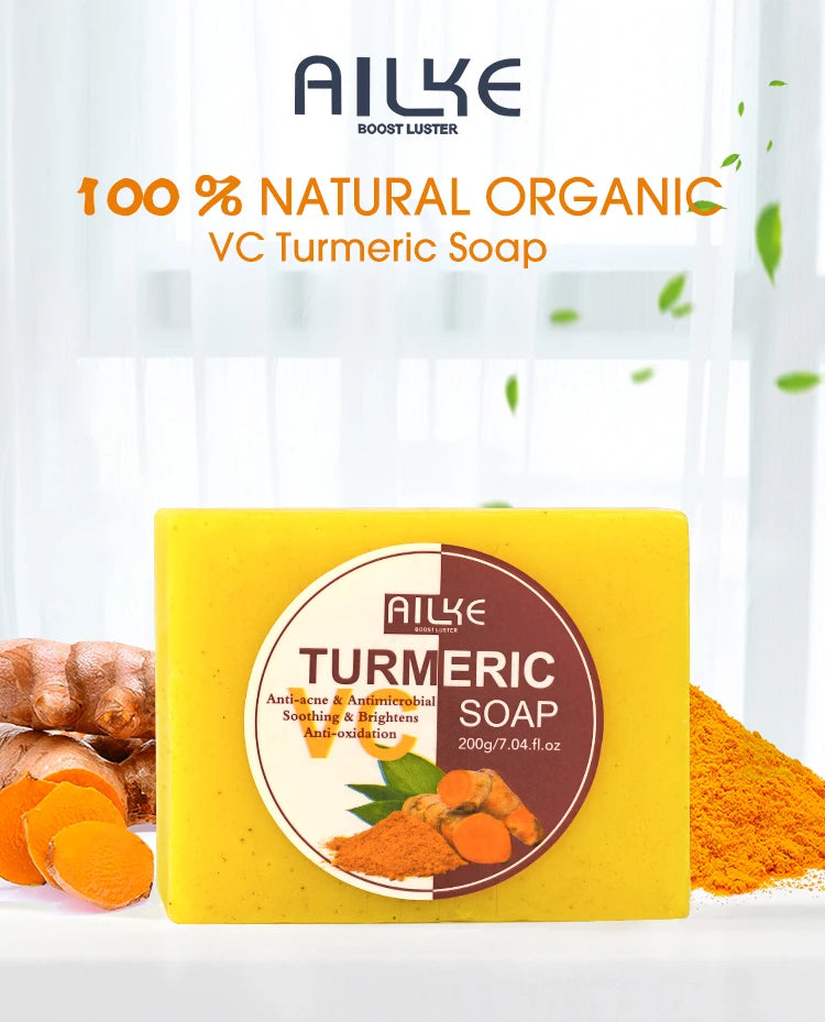 AILKE Organic Turmeric Skincare Set for Brightening and Acne Care