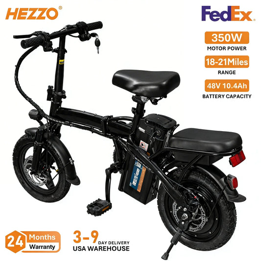 HEZZO T5 Folding Electric Bike 48V 350W Commuter E Bike