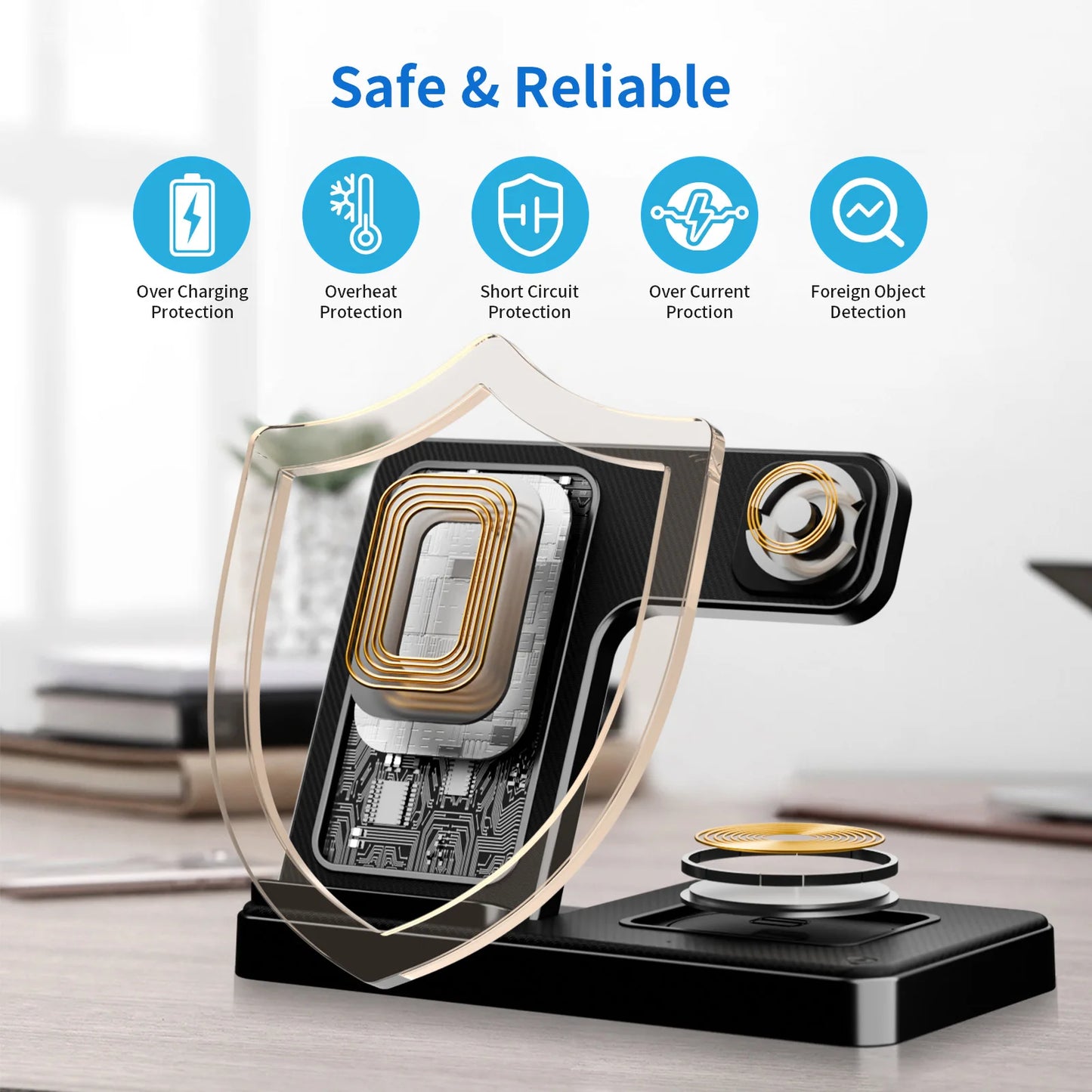3 In 1 Magnetic Wireless Charger 18W Foldable For iPhone