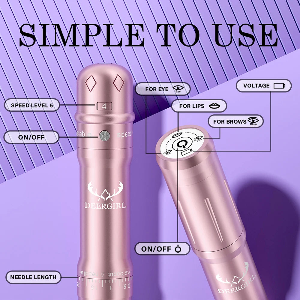 DM Wireless Permanent Makeup Machine Kit Microblading Eyebrow Pen Ink