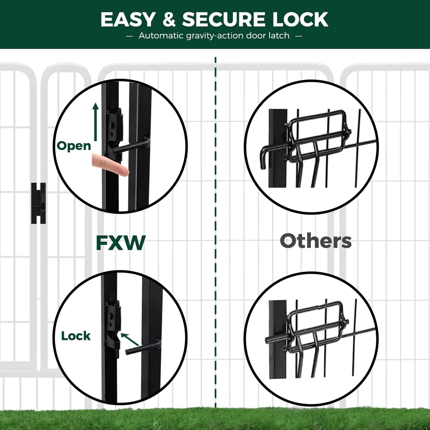 Studyset Rustproof Metal Dog Fence For Indoor Outdoor Pet Exercise Pen