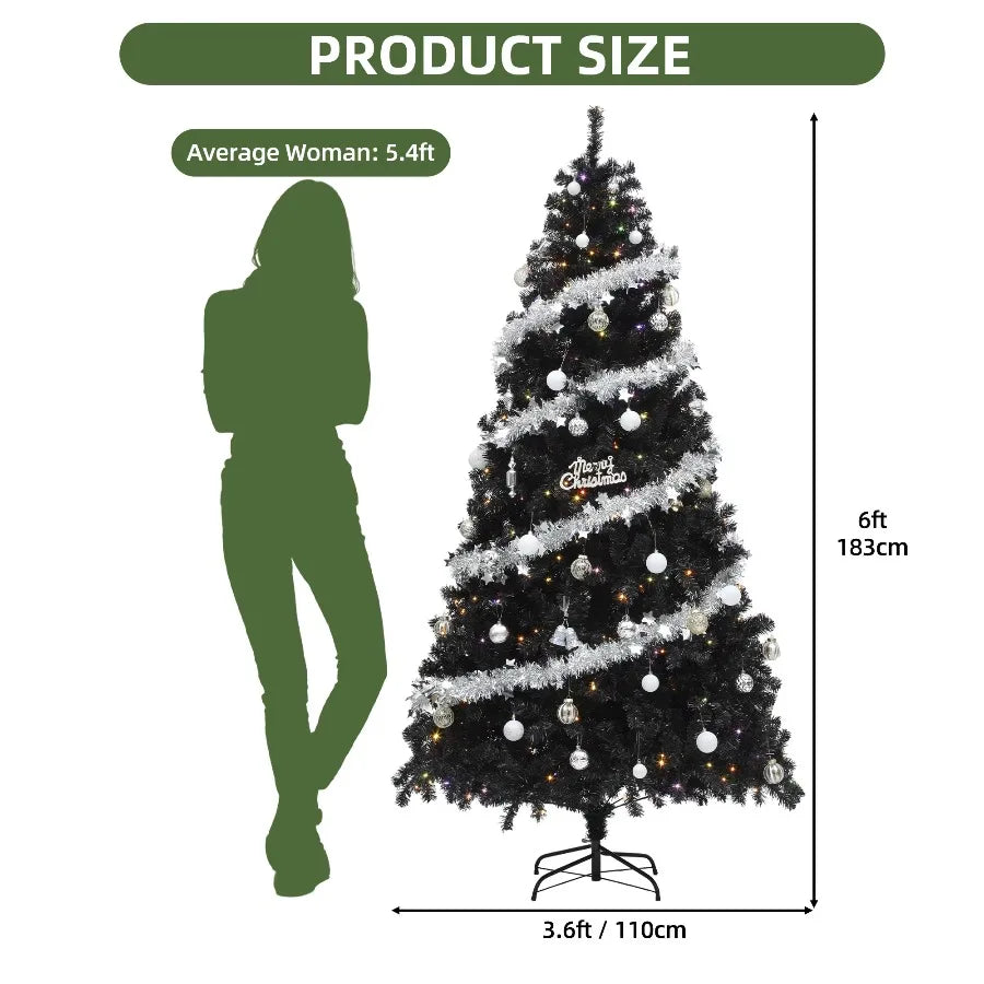 Uforic Prelit Artificial Pine Christmas Tree with Remote Control