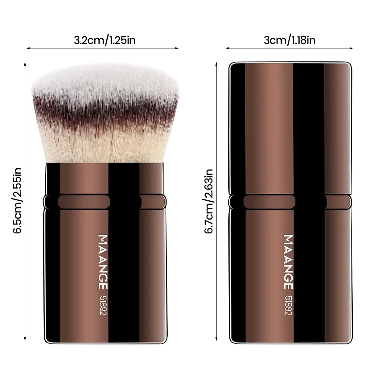 MAANGE Retractable Blush And Kabuki Foundation Brush